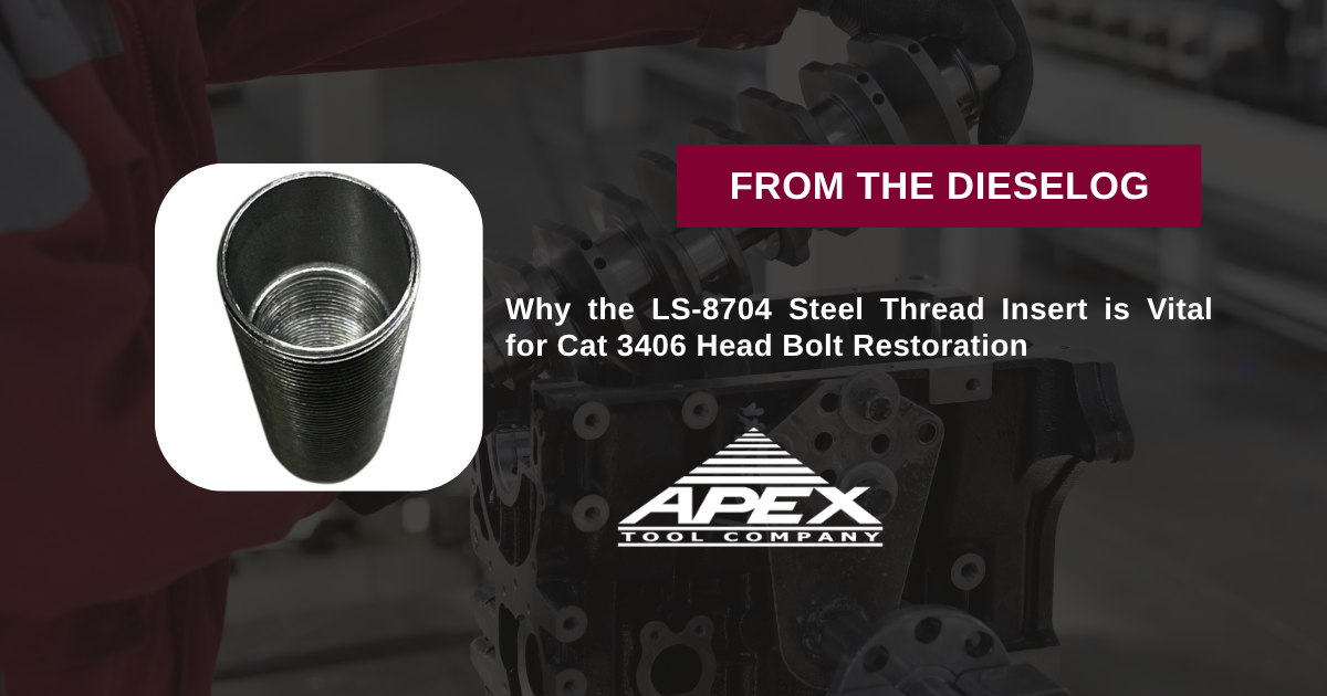 LS-8704 Heavy Duty Caterpillar 3406 Engine Block Deck Cylinder Head Bolt Solid Steel Thread Insert